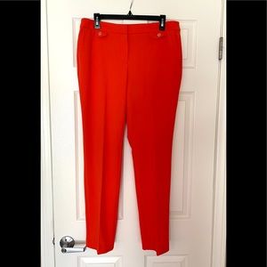 Anne Klein Christmas Poppy Red Slim Leg Pants New